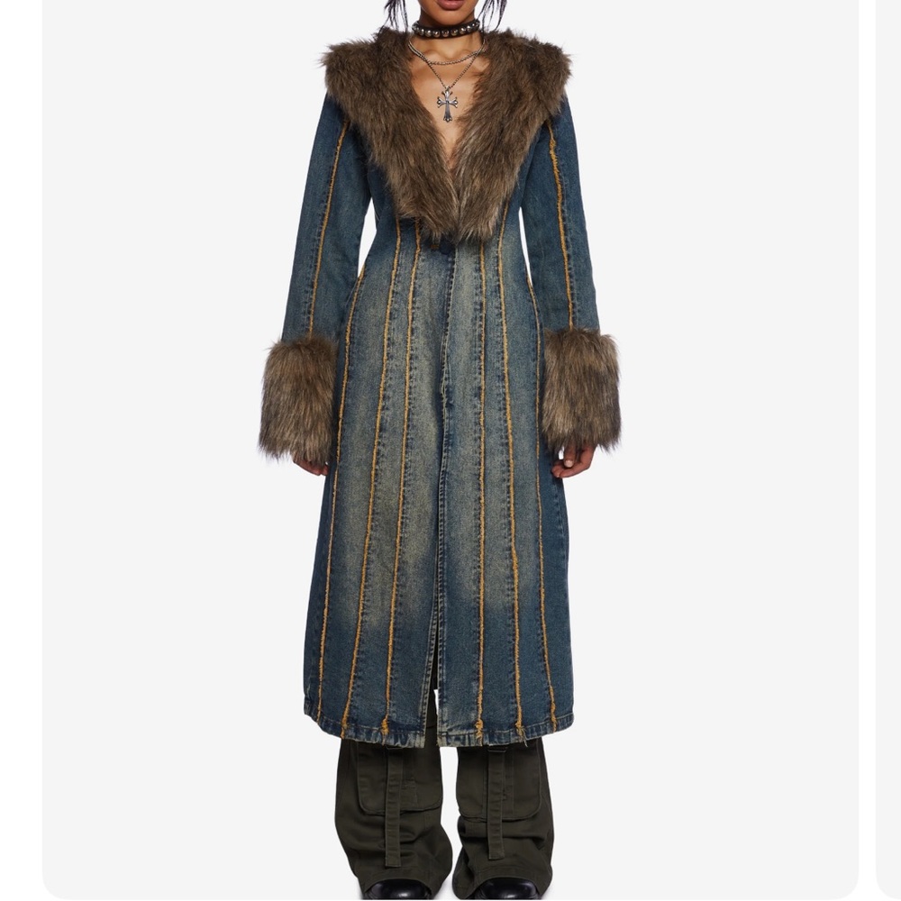 Off Beat Charm Denim Maxi Coat